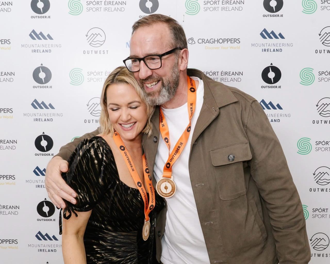 John and Cara with their medals at the Outsider Awards