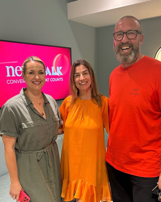 John and Cara with Clare McKenna at Newstalk